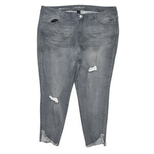 Lane Bryant Gray Super Stretch Skinny Jeans 22P Petite Women's Cotton Blend